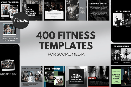 400 Fitness Templates For Social Media (Masculine version)